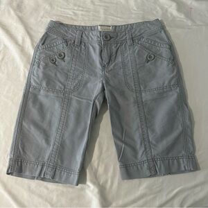 Vintage Aeropostale Women's Sz 9/10 Gray Bermuda Canvas Cotton Chino Shorts Y2K
